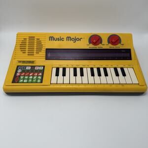 Vintage 1986 VTech Music Major Electronic Piano Keyboard Yellow Tested Working